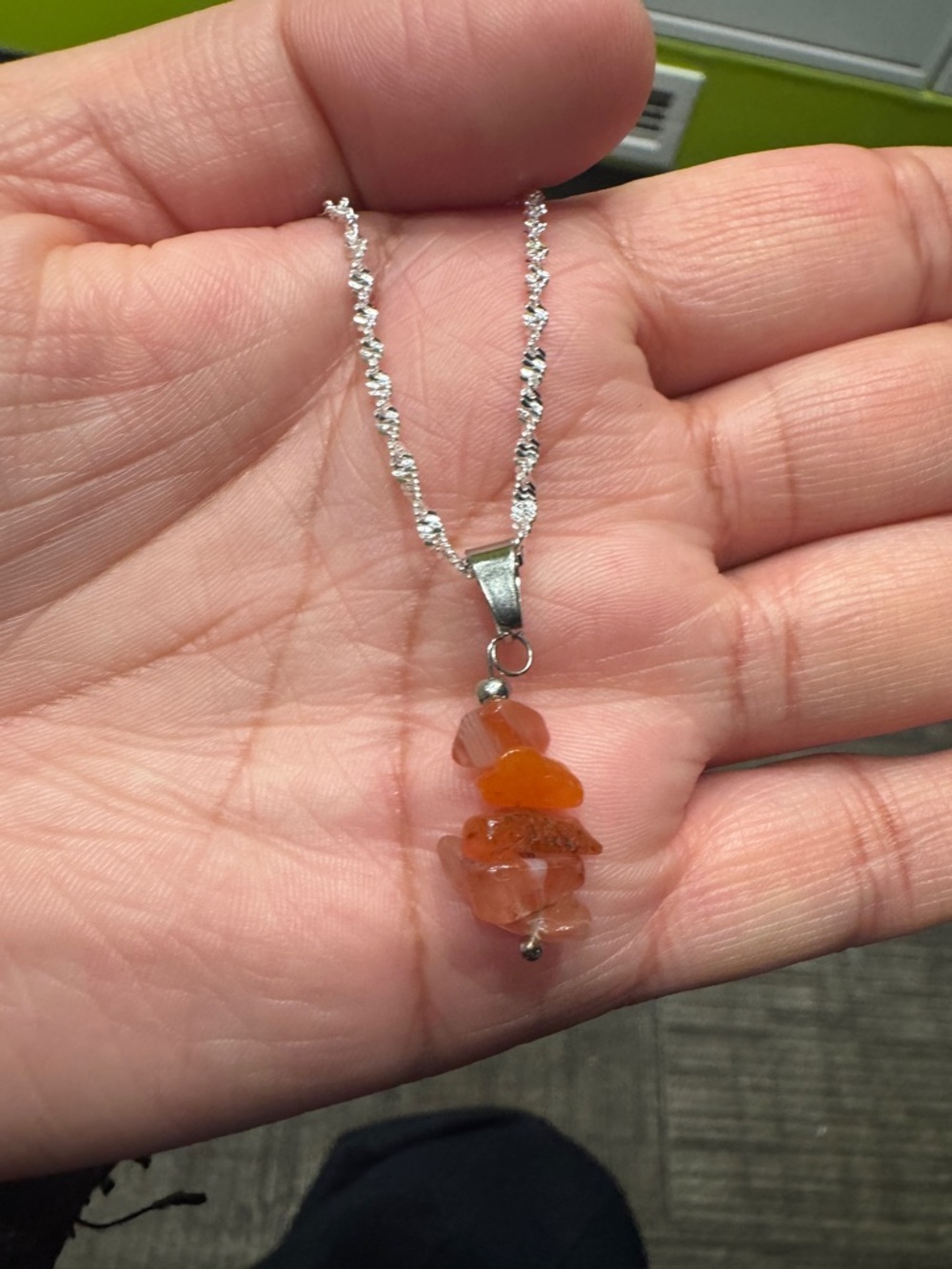 Carnelian Chip Pendant Necklace - Women Jewelry - Picture 2 of 9
